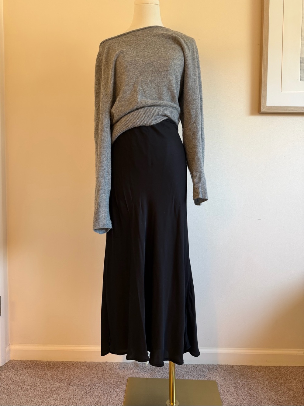 Velvet by Graham & Spencer Black Maxi Bias Skirt